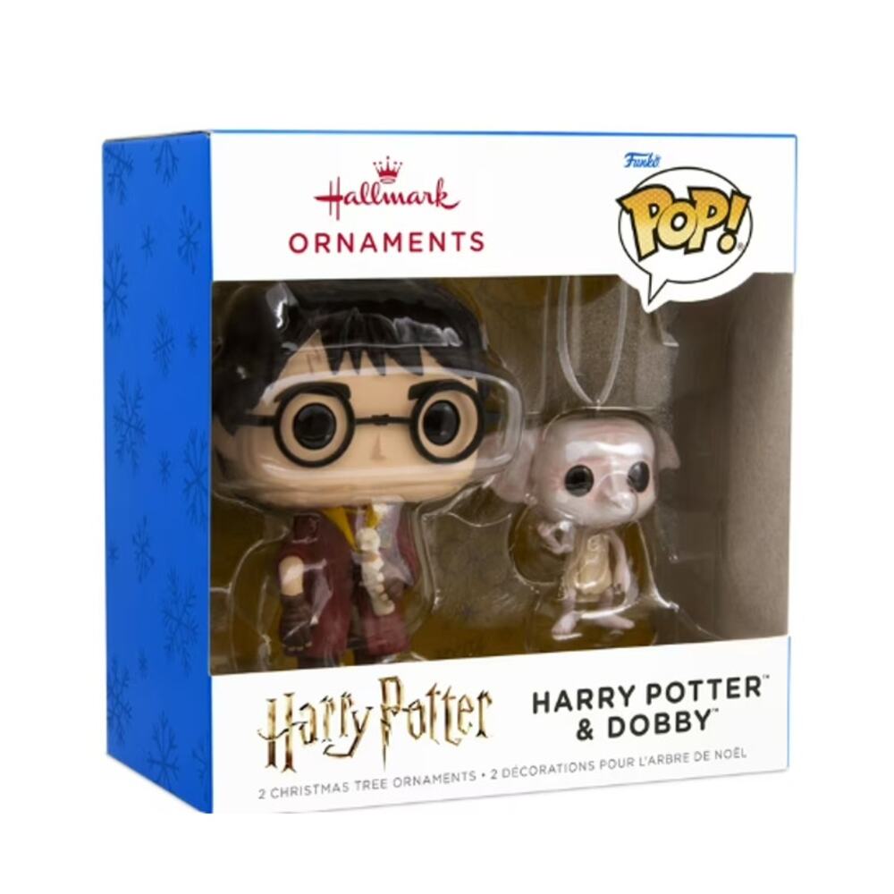 Hallmark Harry Potter and Dobby Funko POP 2 Count Christmas Ornaments NEW